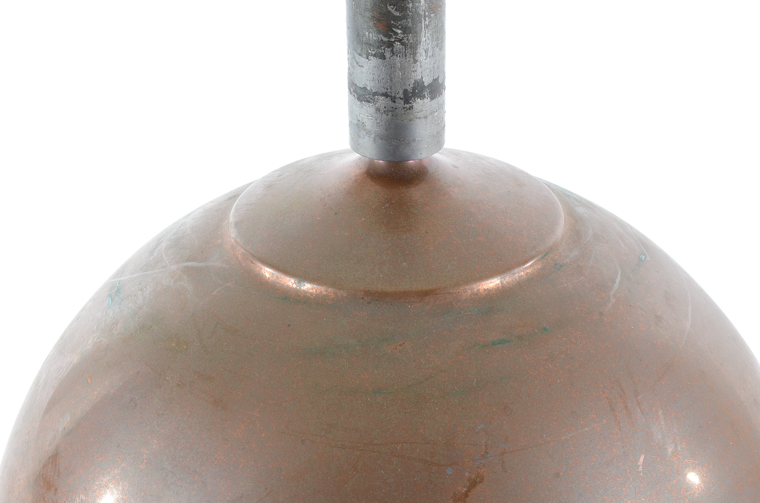 Globular Copper Distilling Vessel with Threaded Neck
