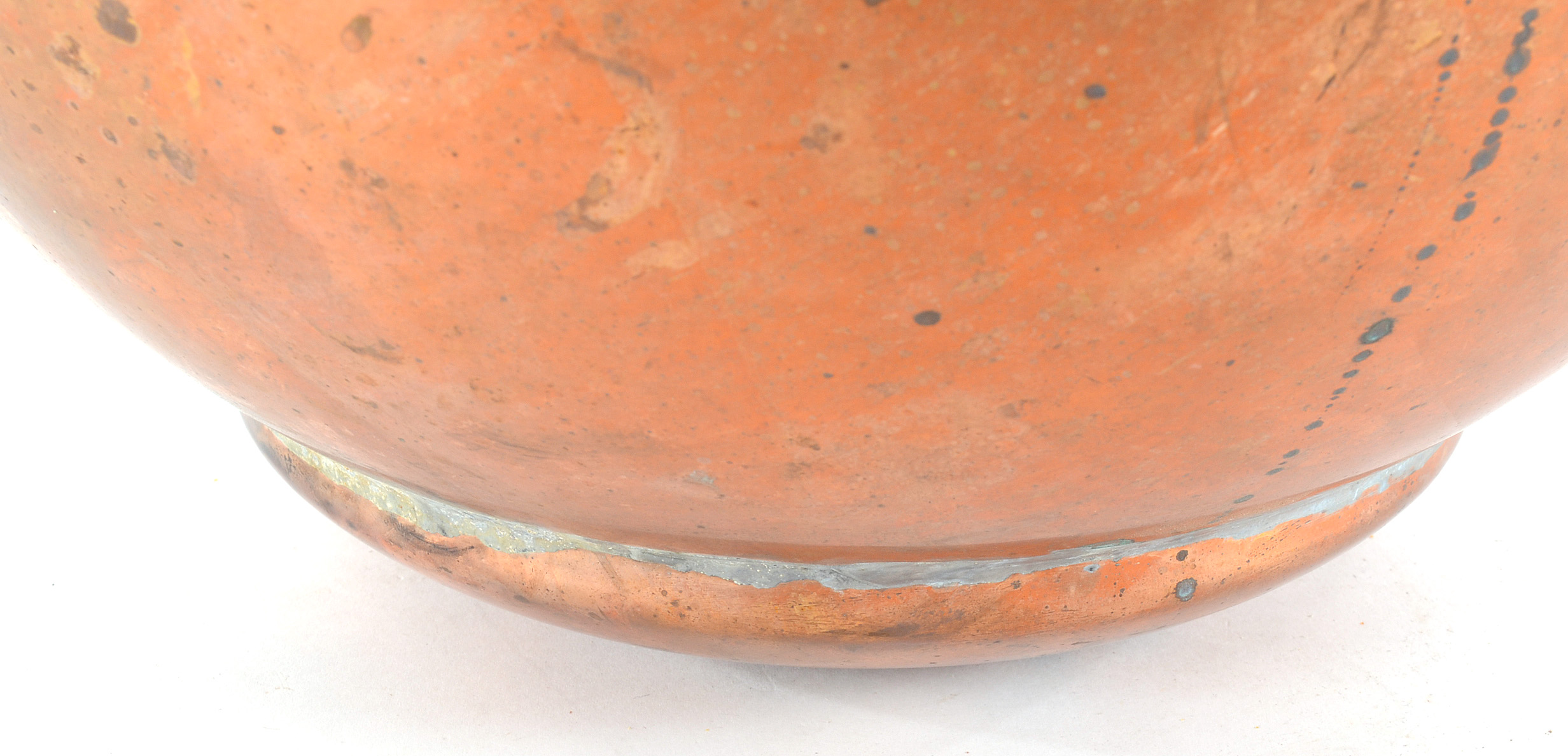 Globular Copper Distilling Vessel with Threaded Neck
