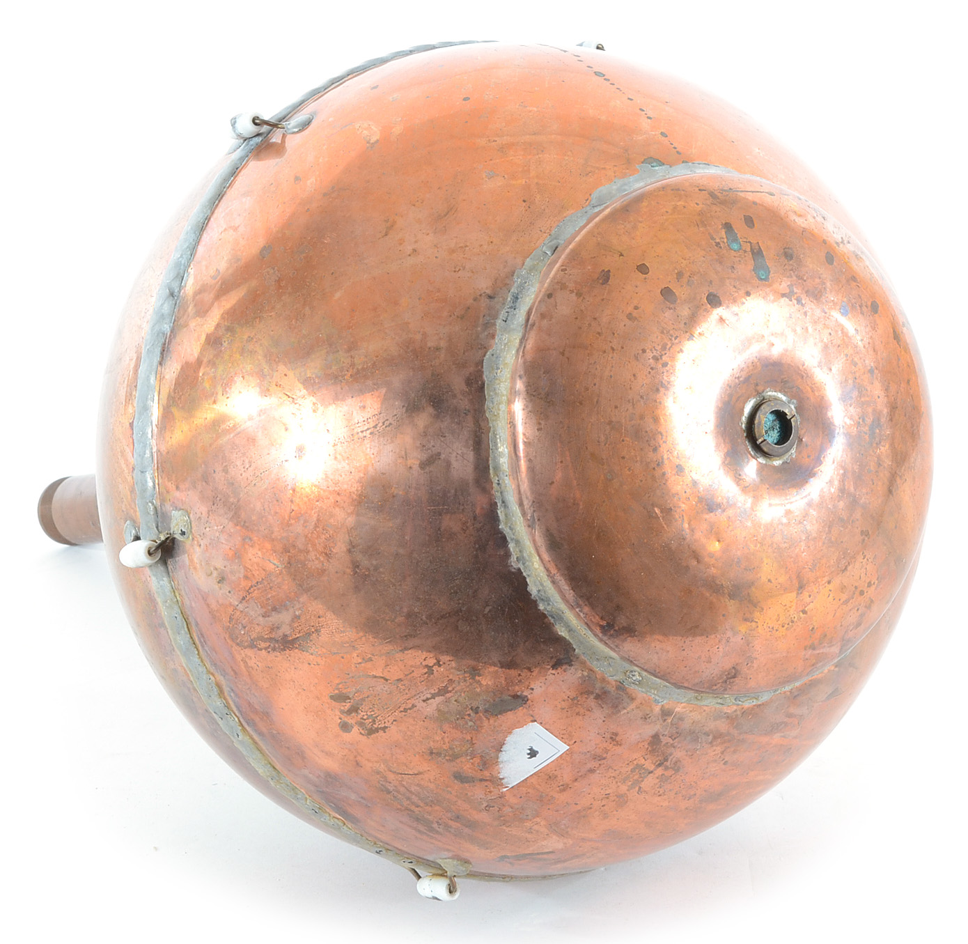 Globular Copper Distilling Vessel with Threaded Neck