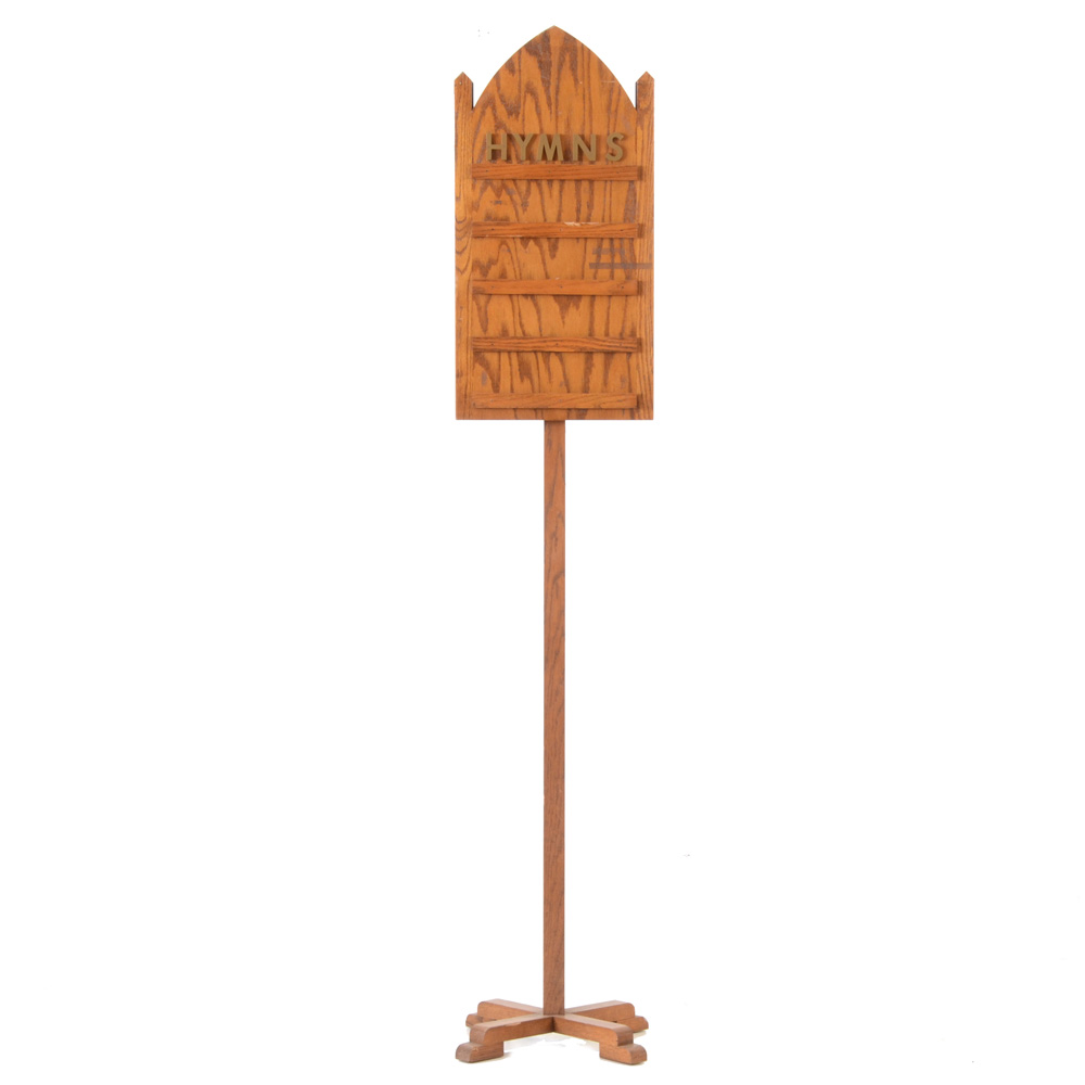 Oak "Hymns" Church Sign