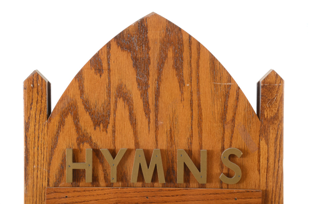 Oak "Hymns" Church Sign