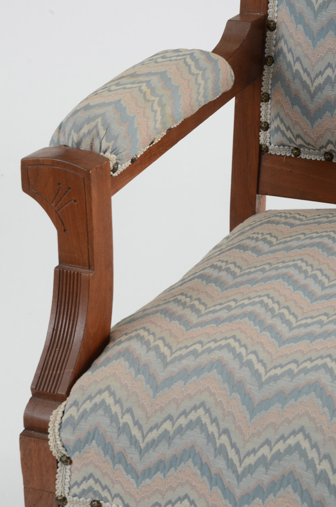Walnut Eastlake Single-Arm Settee