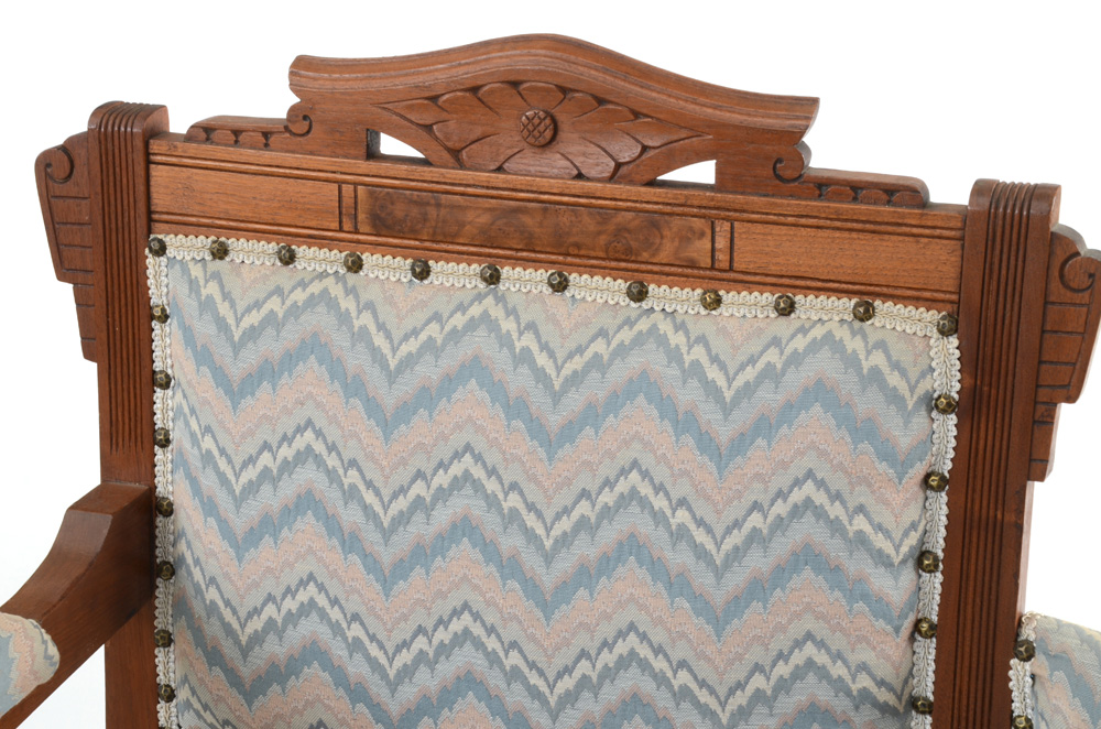 Walnut Eastlake Single-Arm Settee