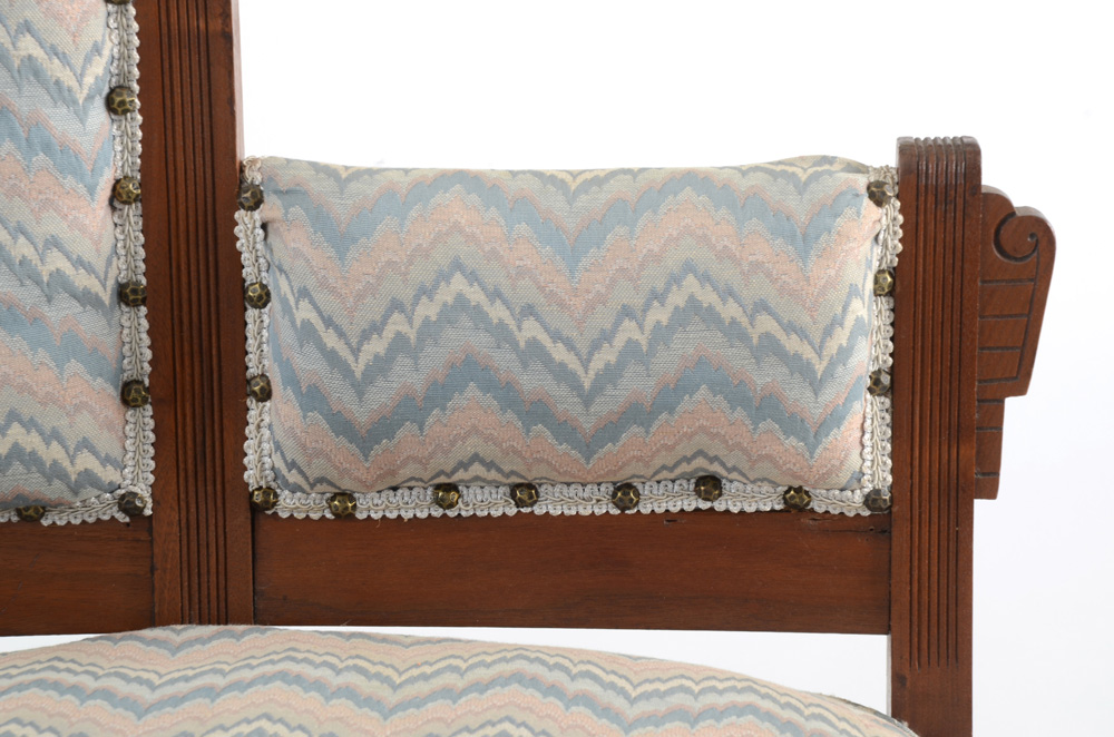 Walnut Eastlake Single-Arm Settee