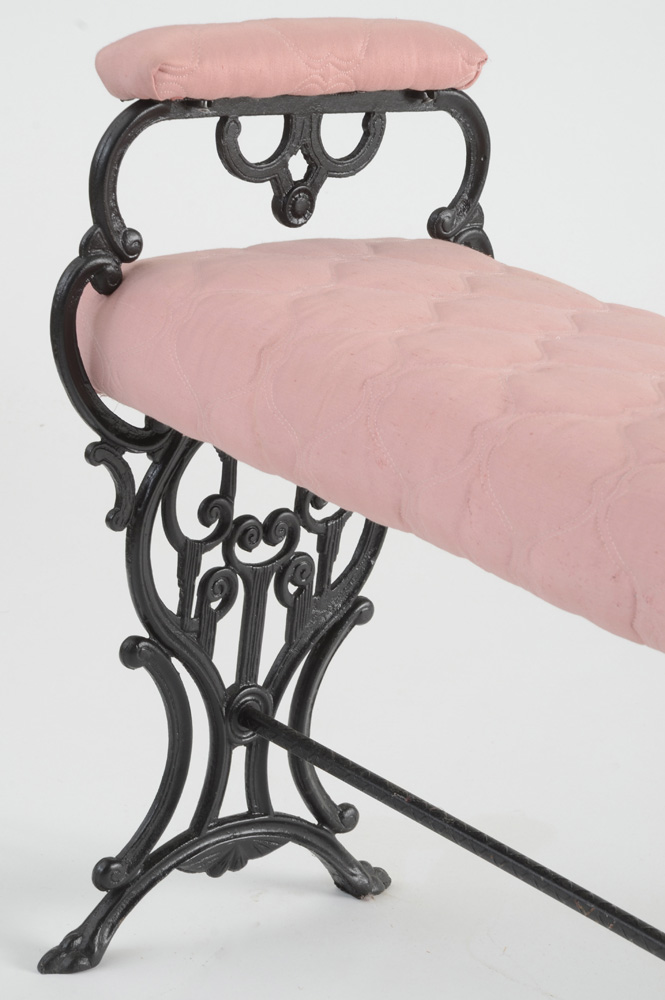 Vintage Cast Iron Bench with Arms