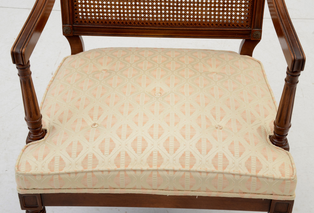 Louis XVI Style Cane Back Arm Chairs