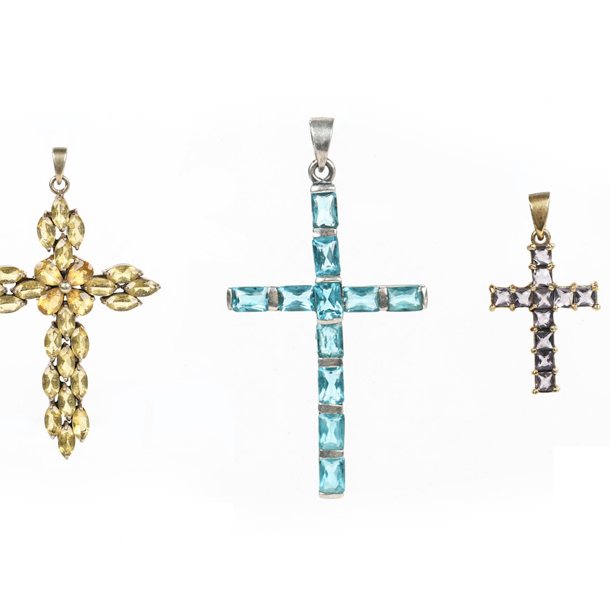 Vermeil Sterling Silver Cross Pendants