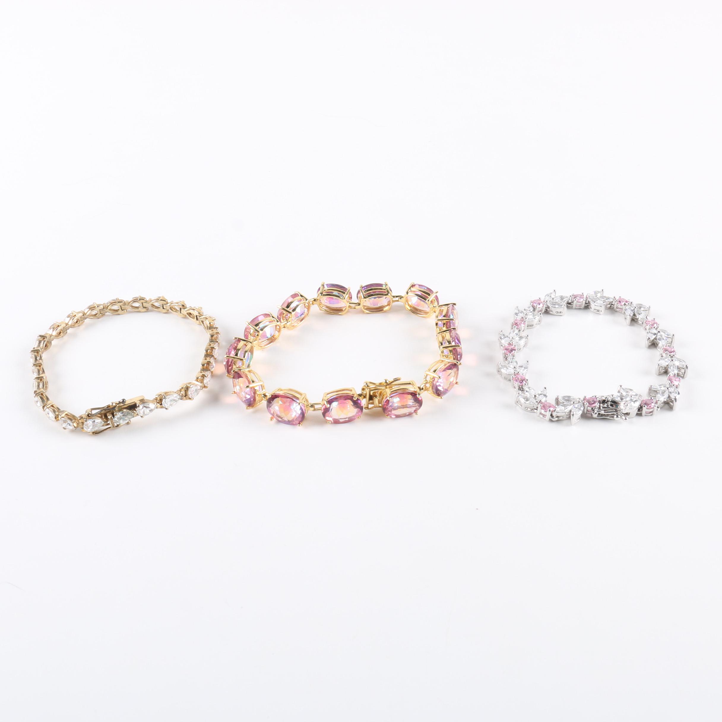 Sterling and Cubic Zirconia Bracelets