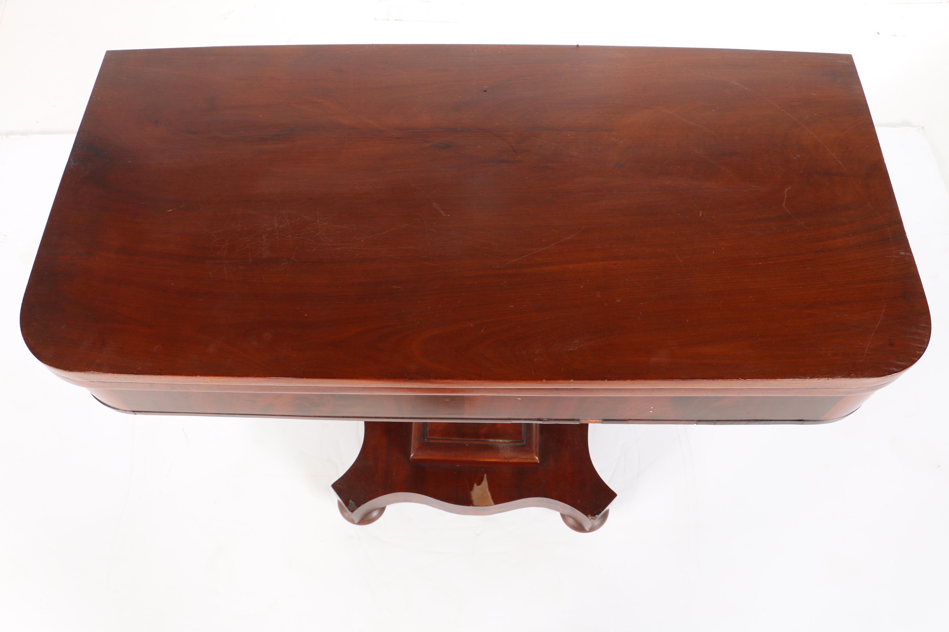 Antique Empire Style Mahogany Flip-Top Game Table