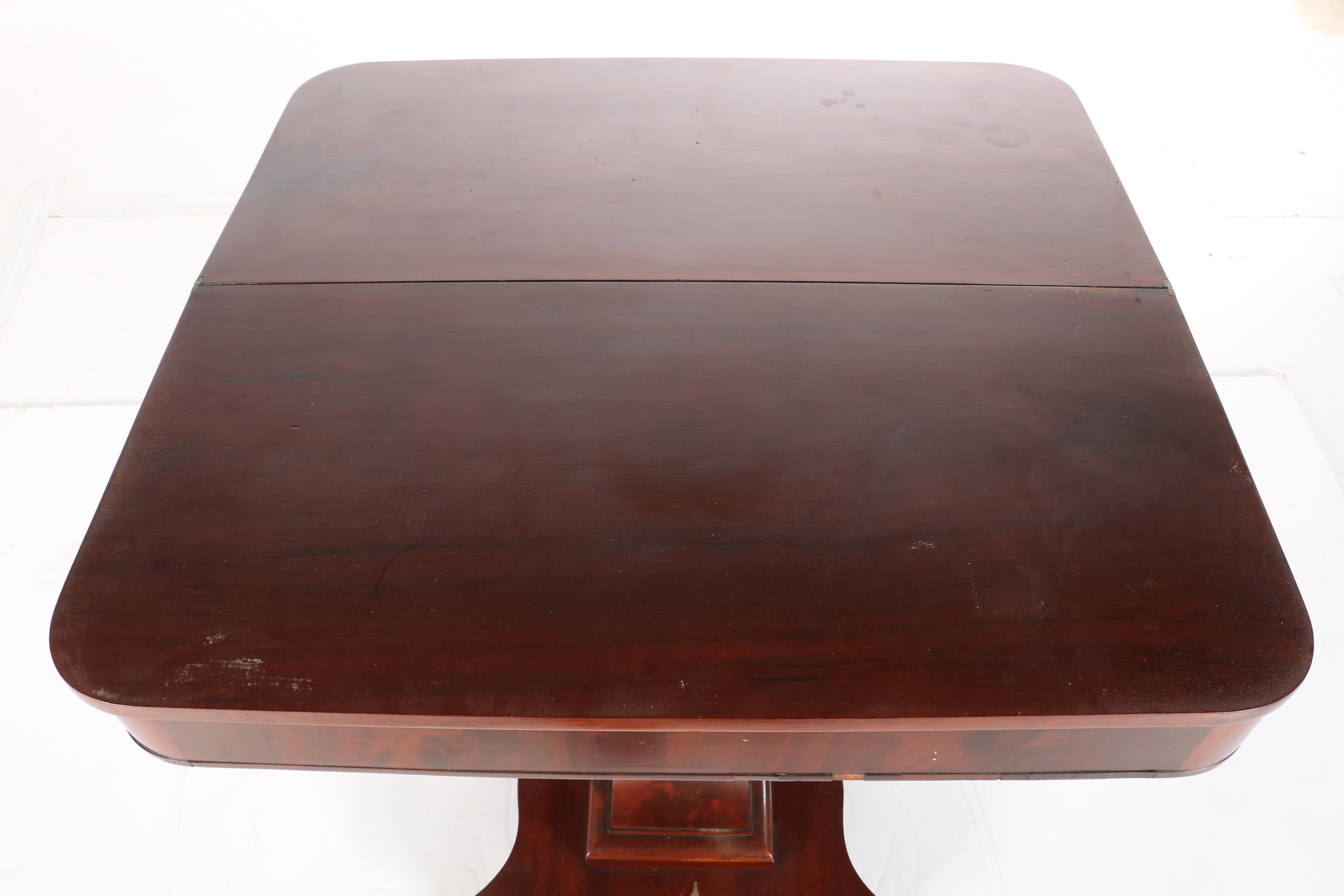 Antique Empire Style Mahogany Flip-Top Game Table