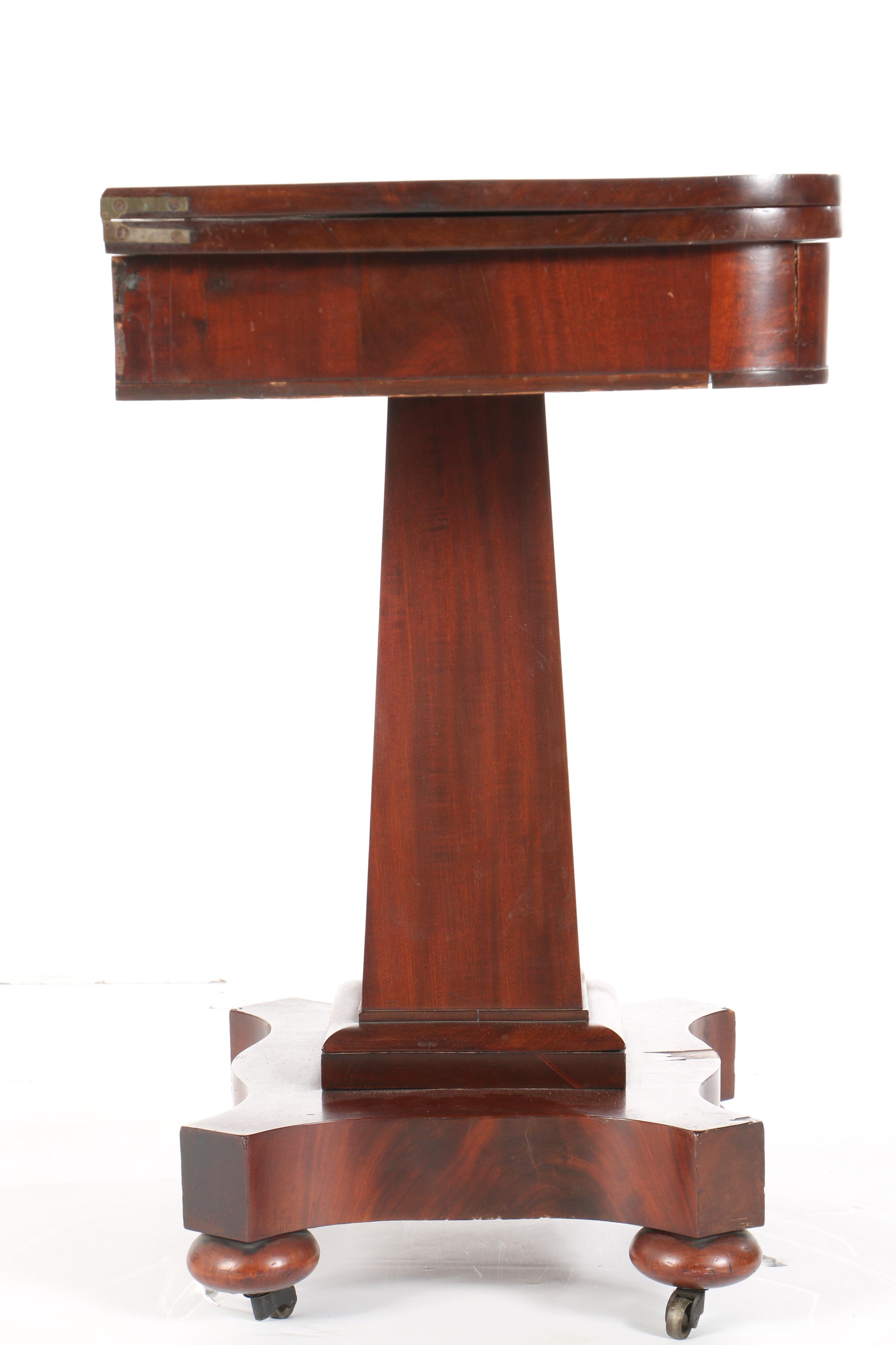 Antique Empire Style Mahogany Flip-Top Game Table