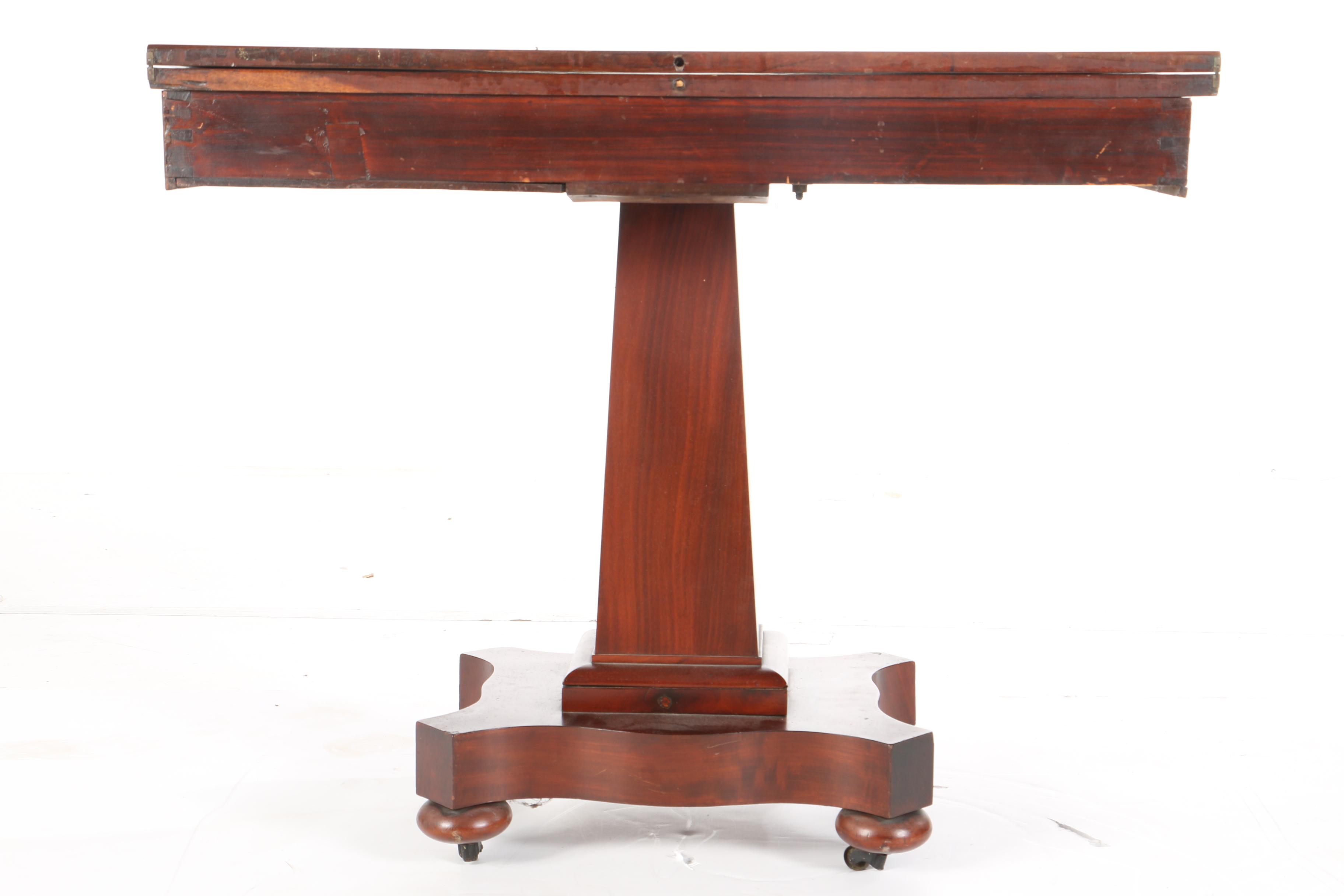 Antique Empire Style Mahogany Flip-Top Game Table