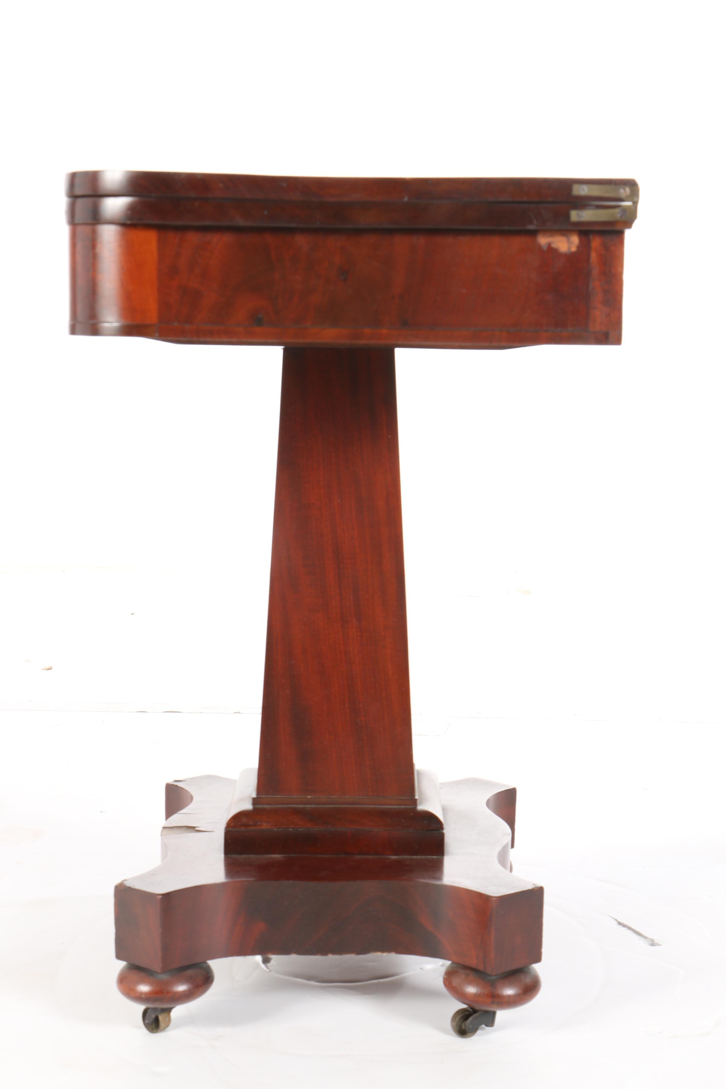 Antique Empire Style Mahogany Flip-Top Game Table