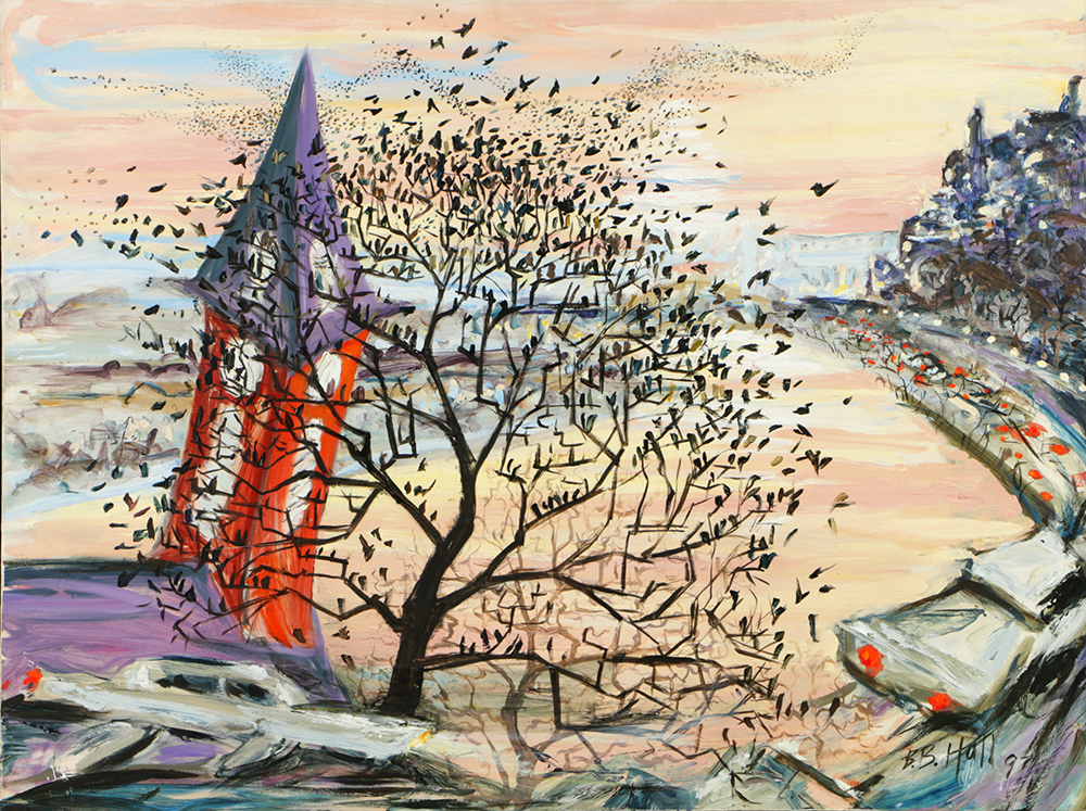 B.B. Hall Oil Painting on Canvas "Columbia Parkway I"