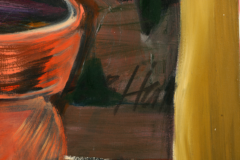 B.B. Hall Oil Painting on Canvas "The Purple Cat 2"