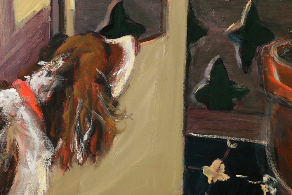 B.B. Hall Oil Painting on Canvas "The Purple Cat 2"