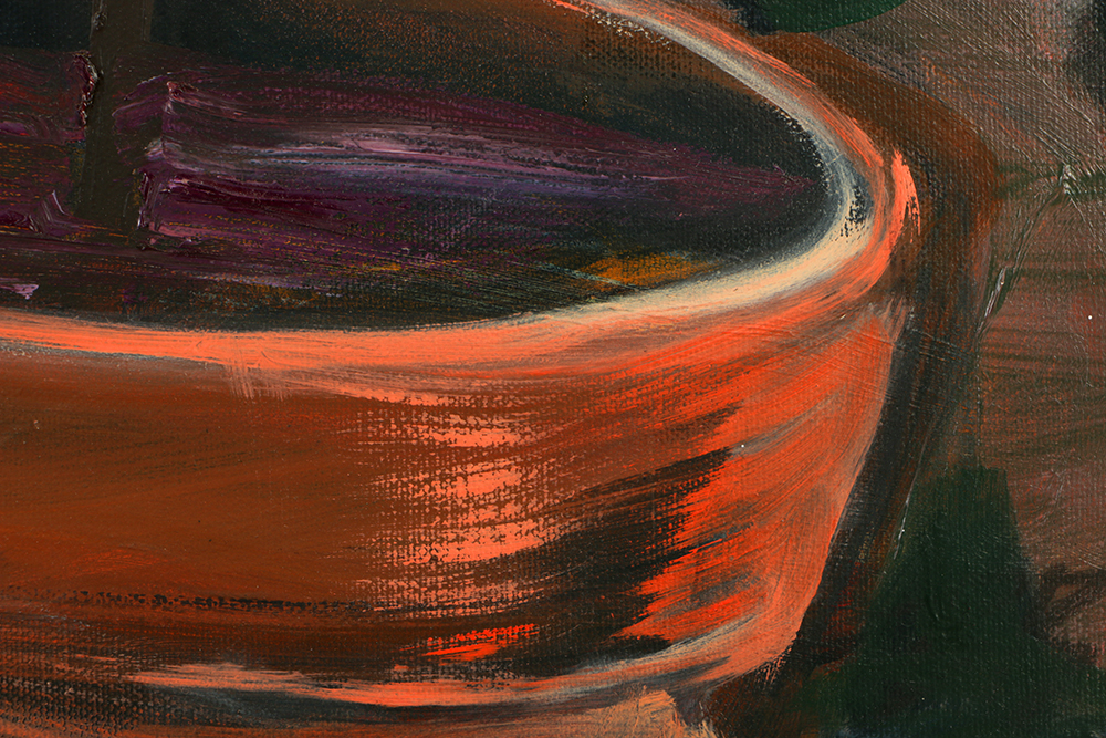 B.B. Hall Oil Painting on Canvas "The Purple Cat 2"