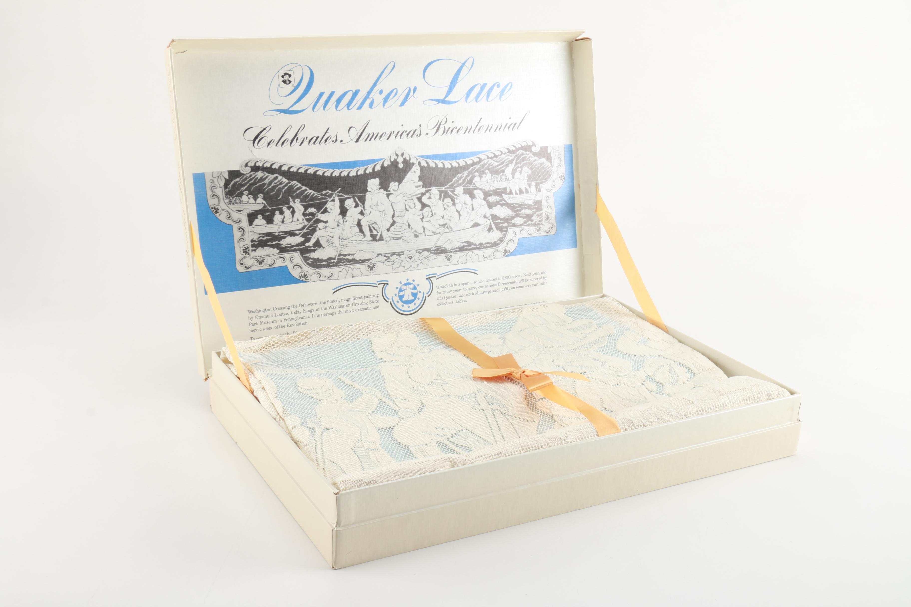 Quaker Lace Bicentennial Tablecloth