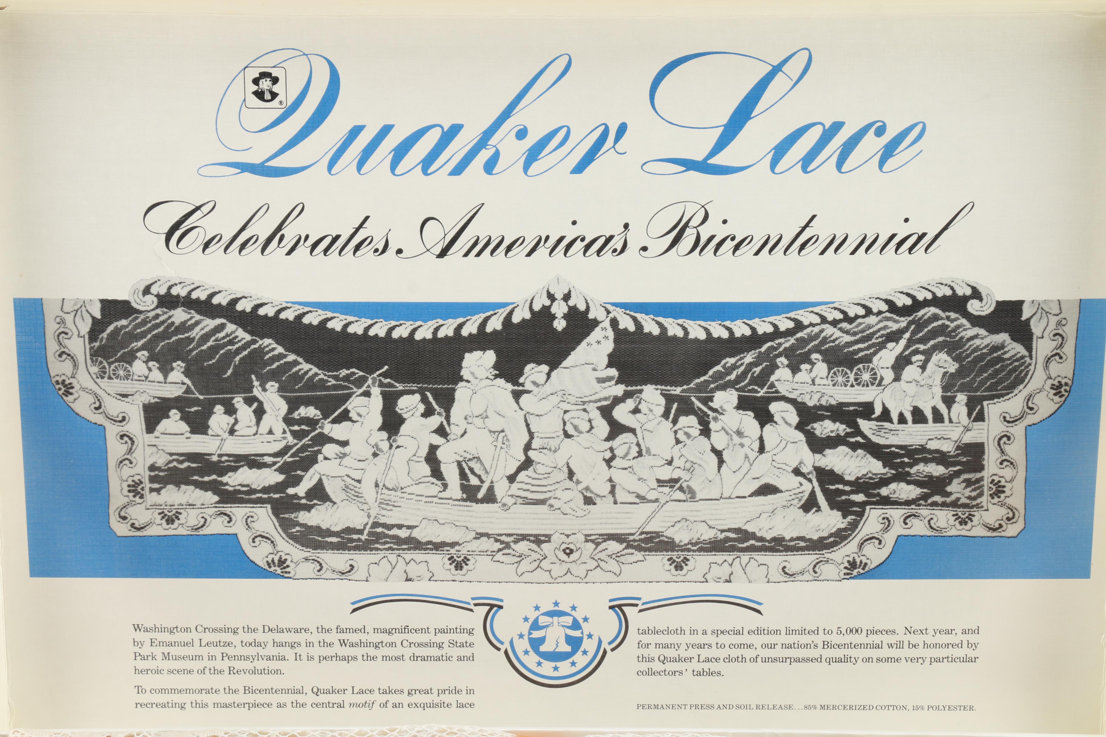 Quaker Lace Bicentennial Tablecloth