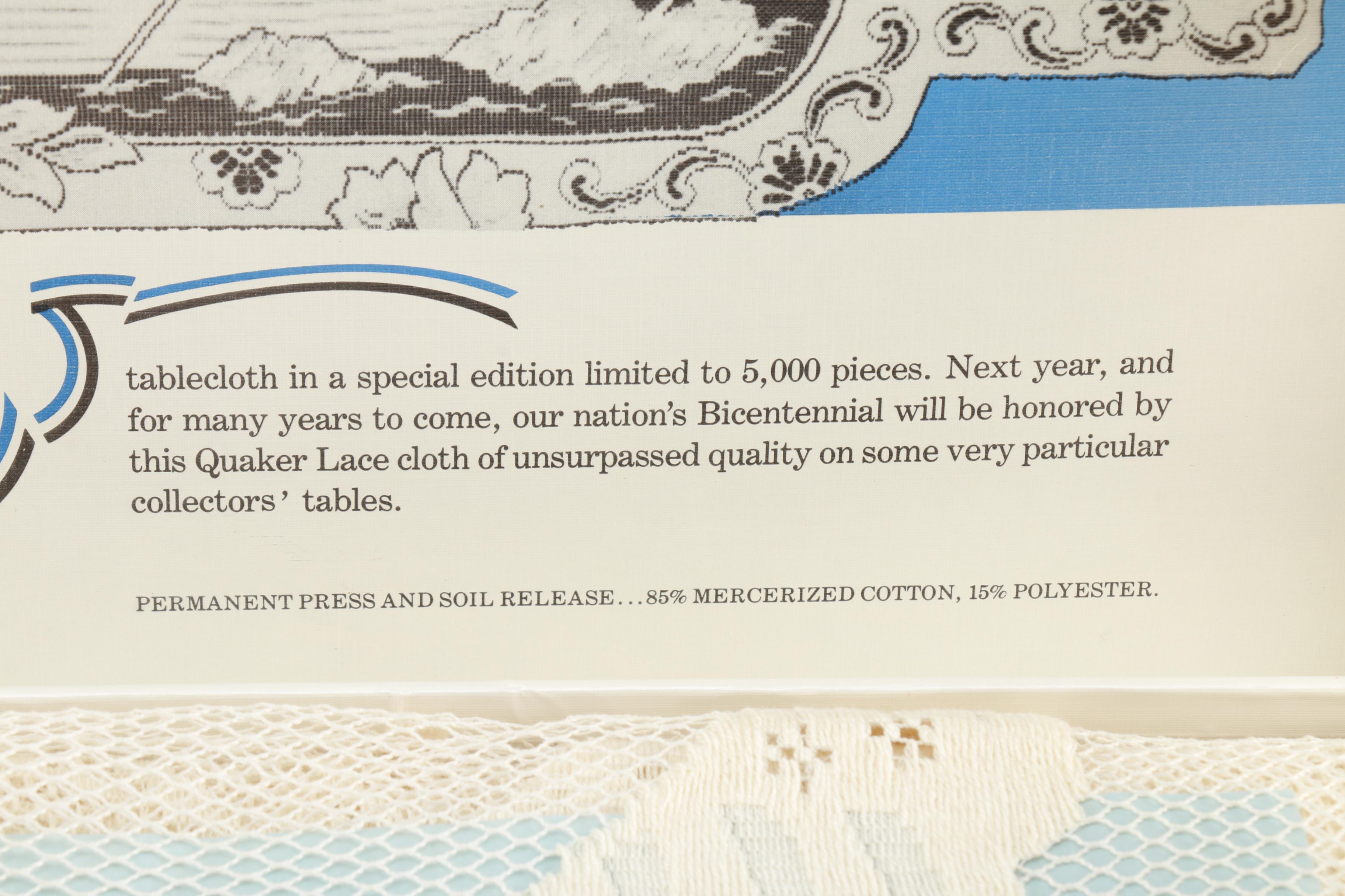 Quaker Lace Bicentennial Tablecloth