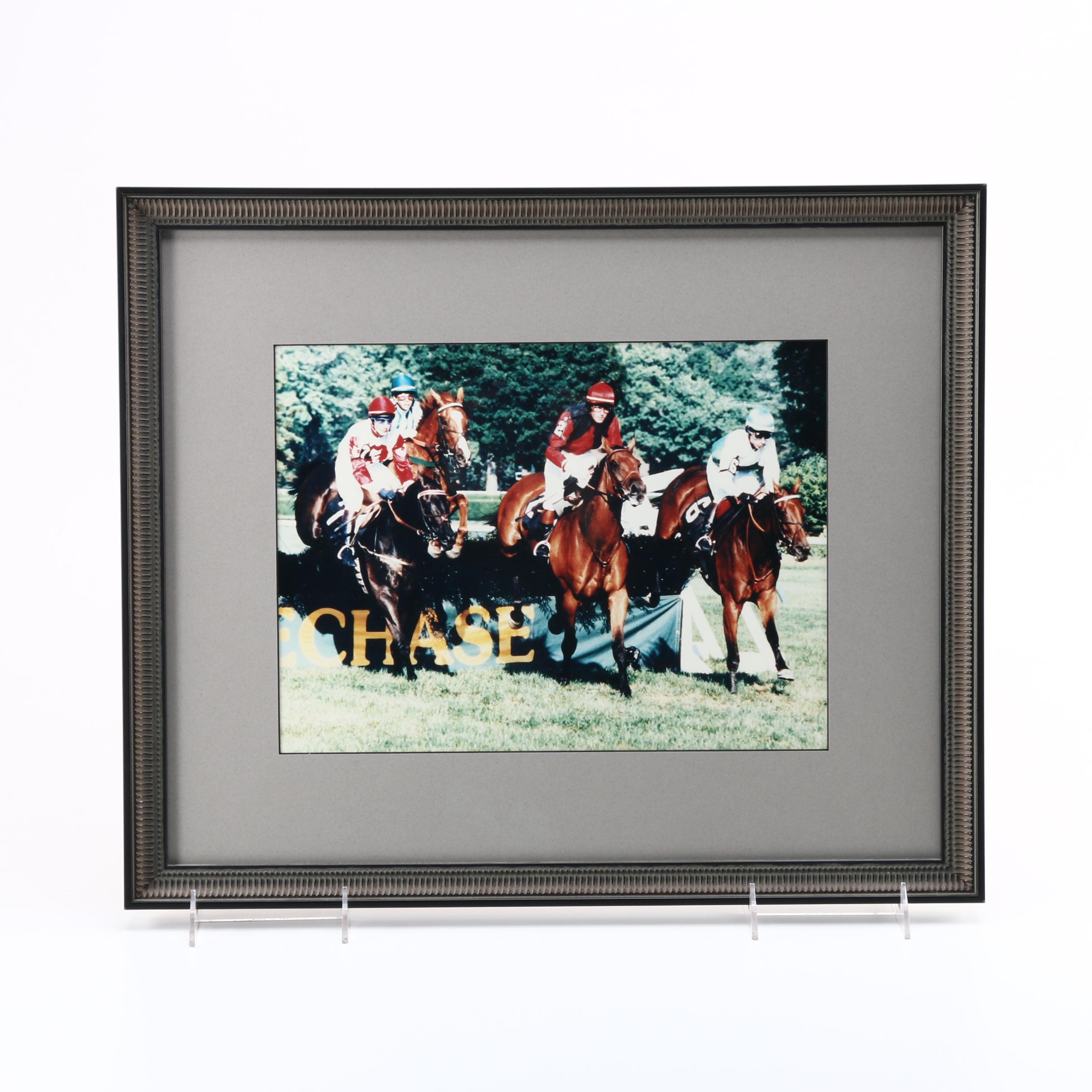 Framed Photograph of a Horse Race