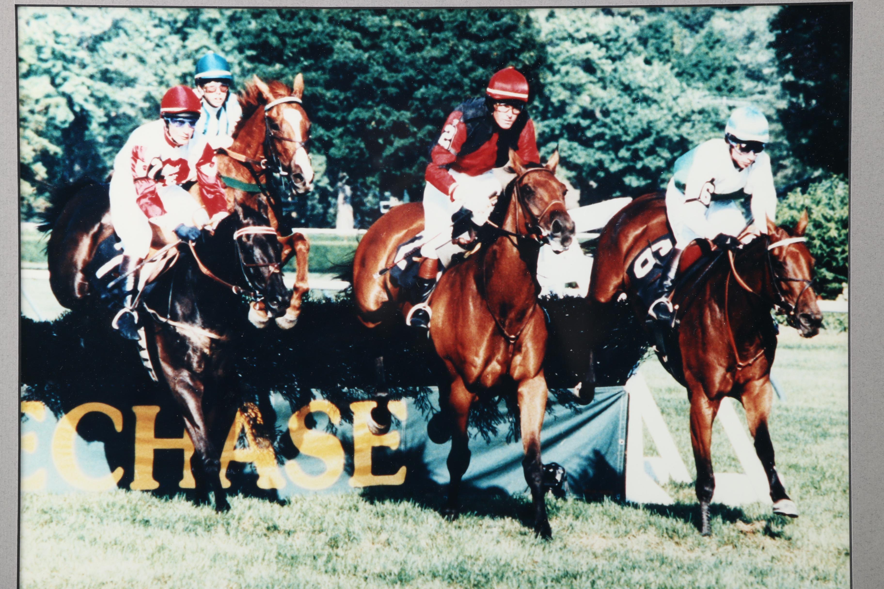 Framed Photograph of a Horse Race