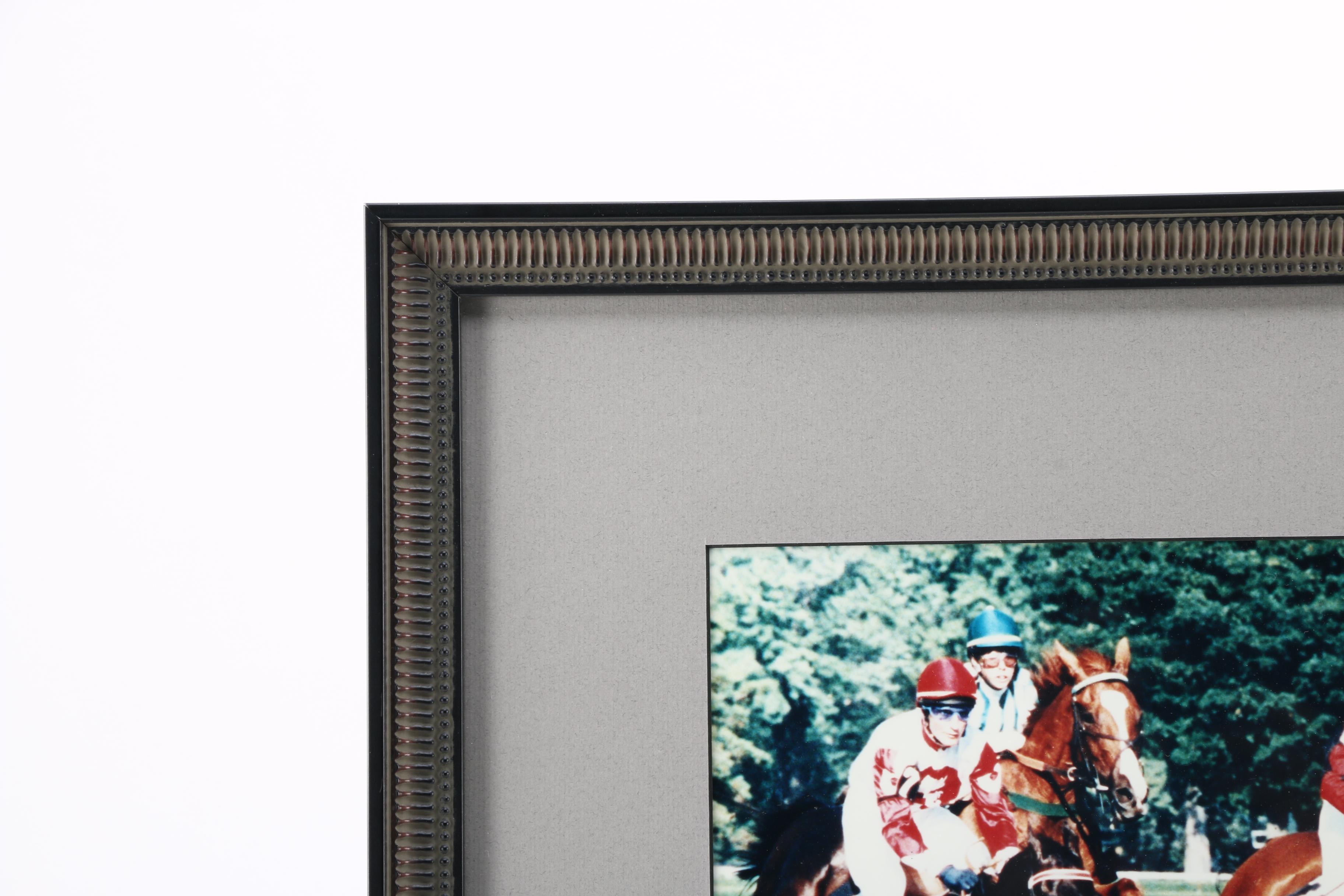 Framed Photograph of a Horse Race