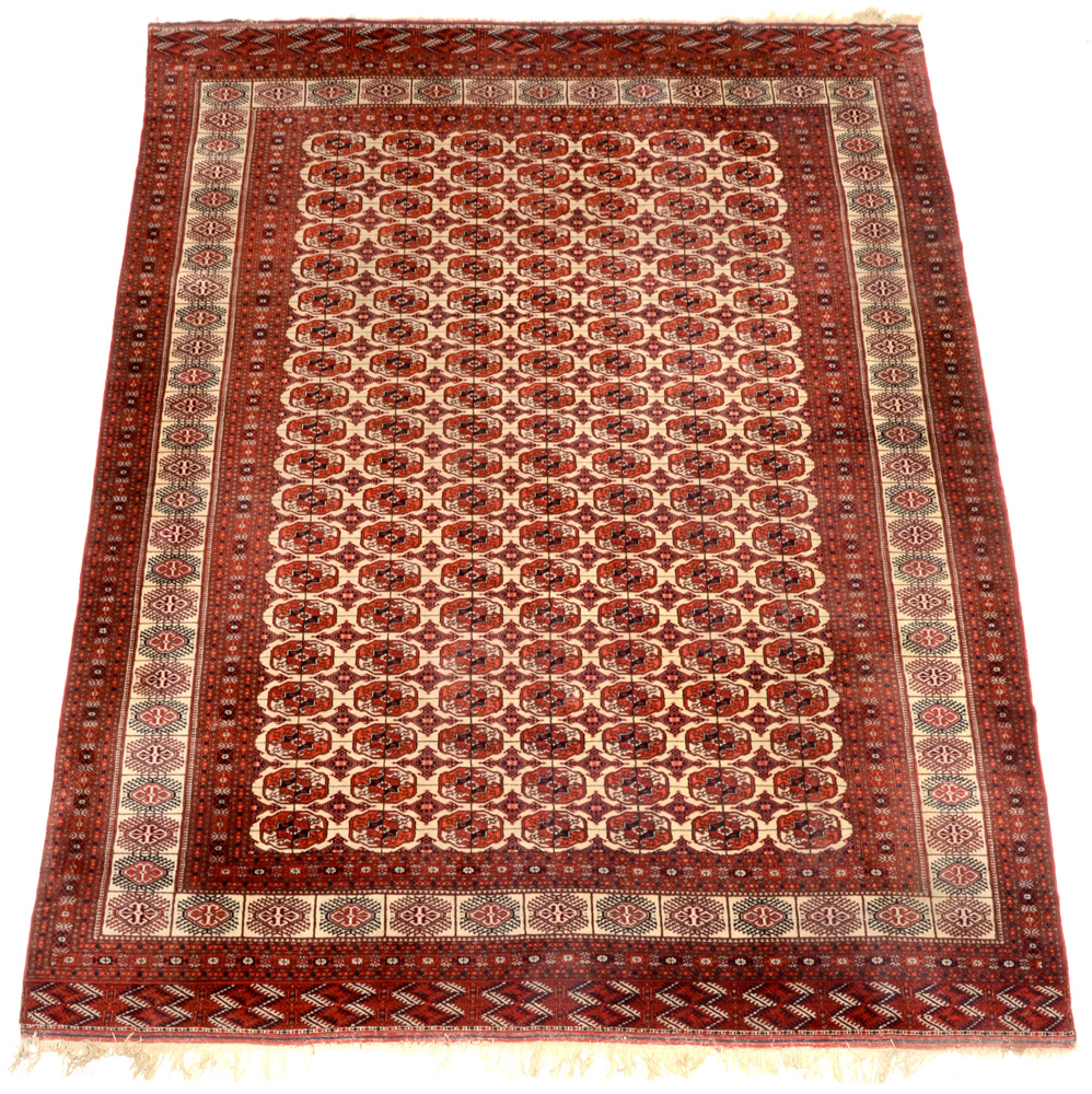 Handwoven Tekke Bokhara Wool Room-Sized Rug