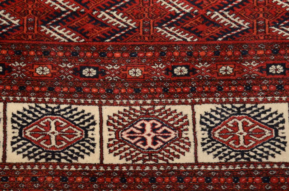 Handwoven Tekke Bokhara Wool Room-Sized Rug