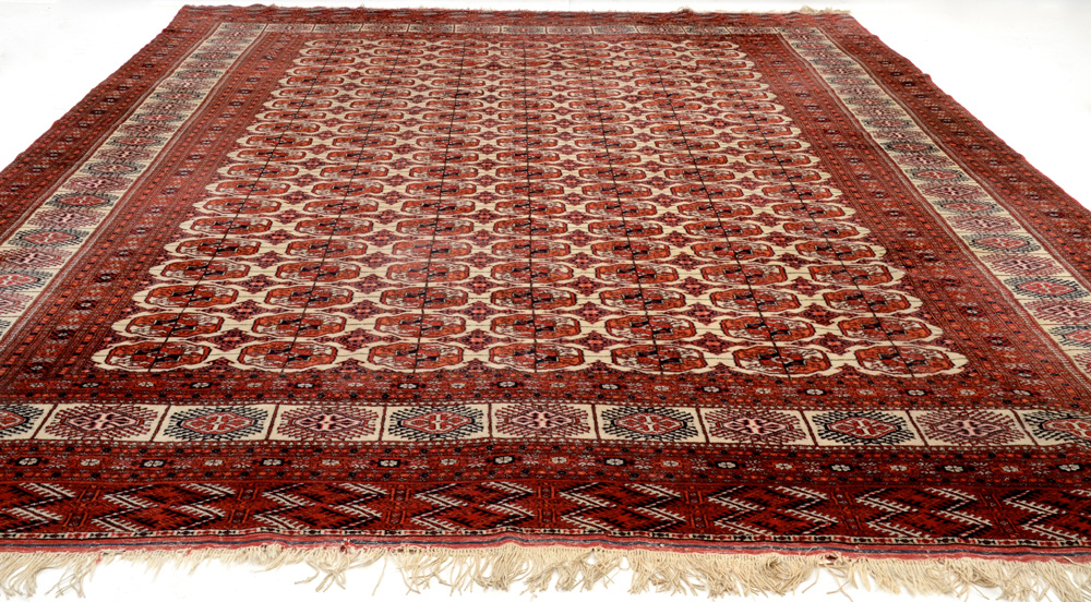 Handwoven Tekke Bokhara Wool Room-Sized Rug