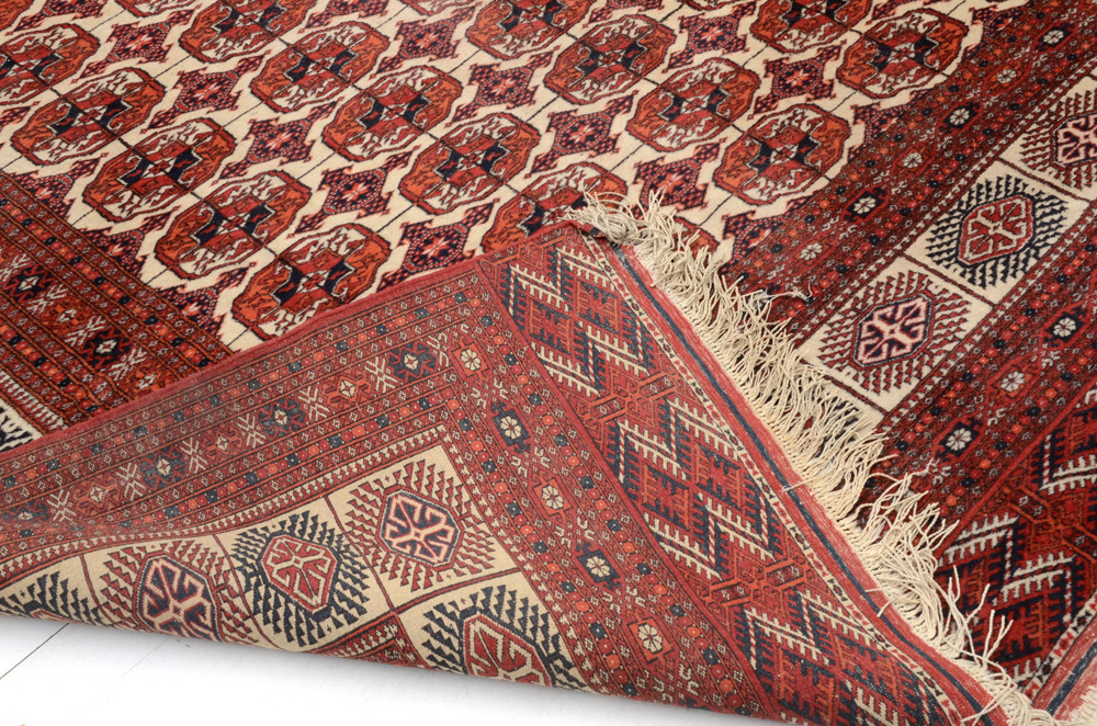 Handwoven Tekke Bokhara Wool Room-Sized Rug