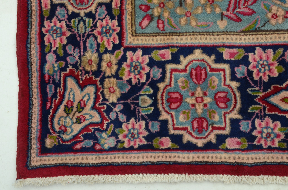 Hand-Knotted Kerman Wool Pile Area Rug