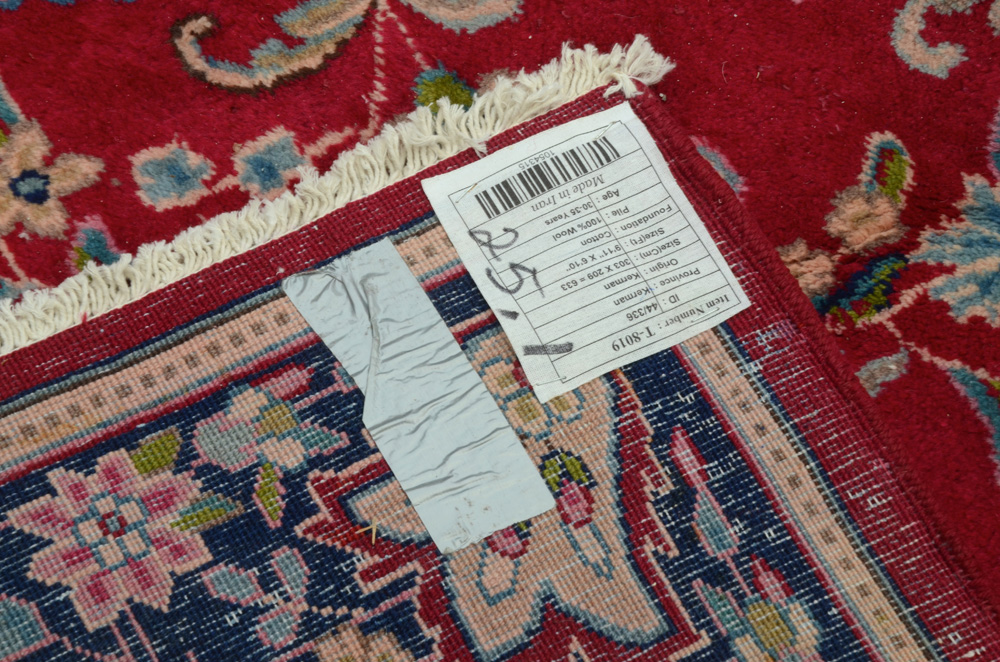 Hand-Knotted Kerman Wool Pile Area Rug