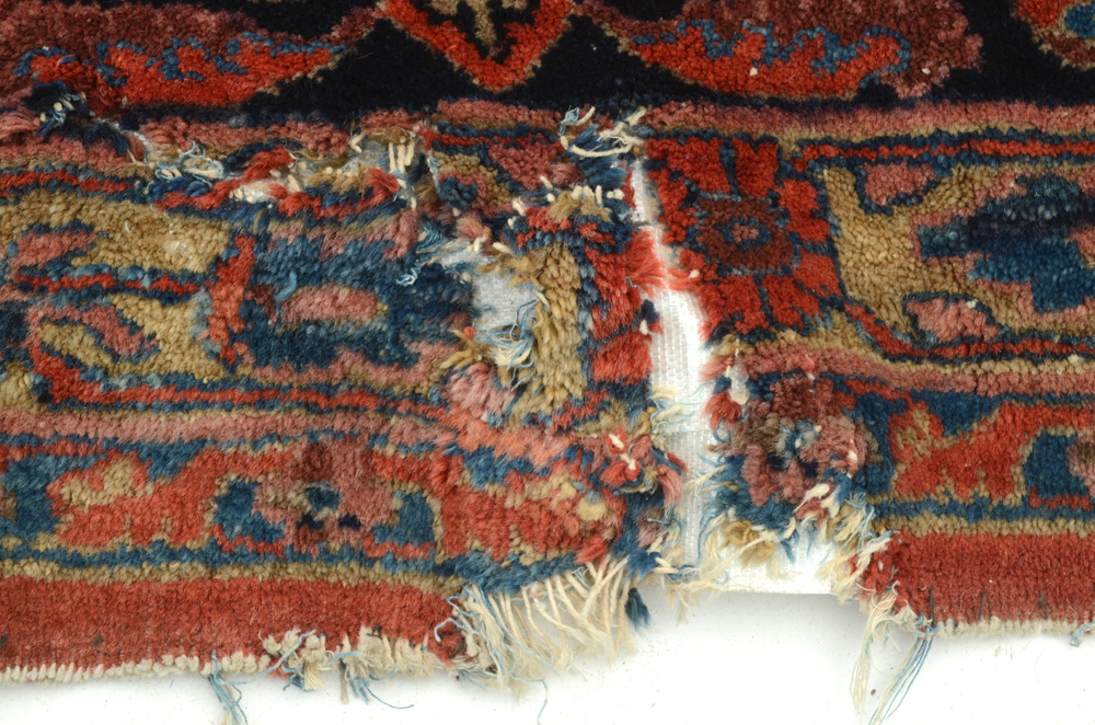 Vintage Room-Sized Hand-Knotted Sarouk Wool Area Rug