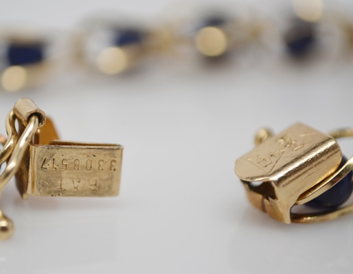 14K Yellow Gold Lapis Lazuli Bracelet