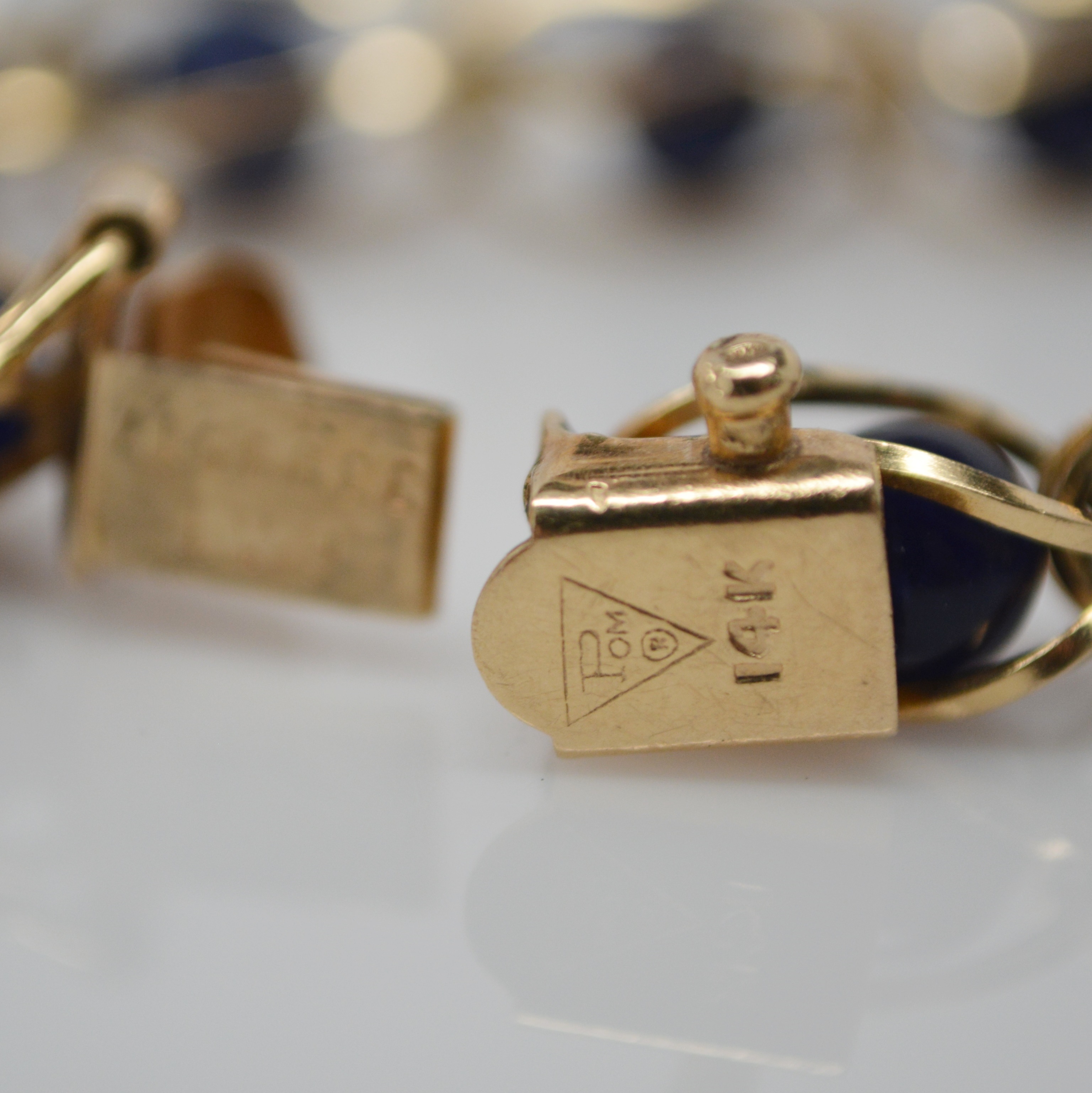 14K Yellow Gold Lapis Lazuli Bracelet