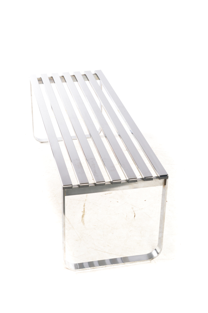 Chrome Slat Bench