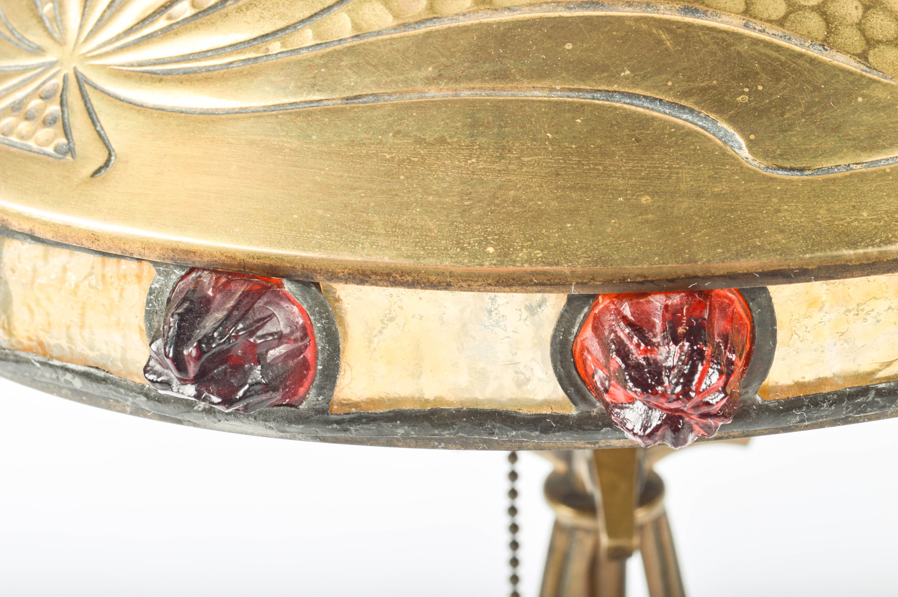 Early 20th Century Brass Accent Lamp With Hubbell Pull-Chain Socket