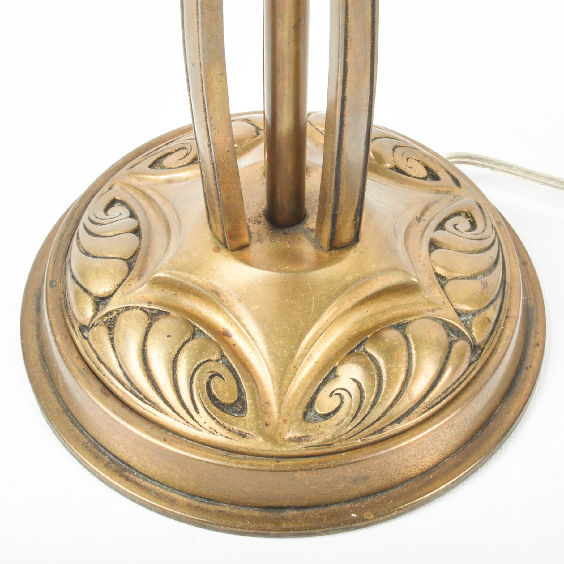 Early 20th Century Brass Accent Lamp With Hubbell Pull-Chain Socket