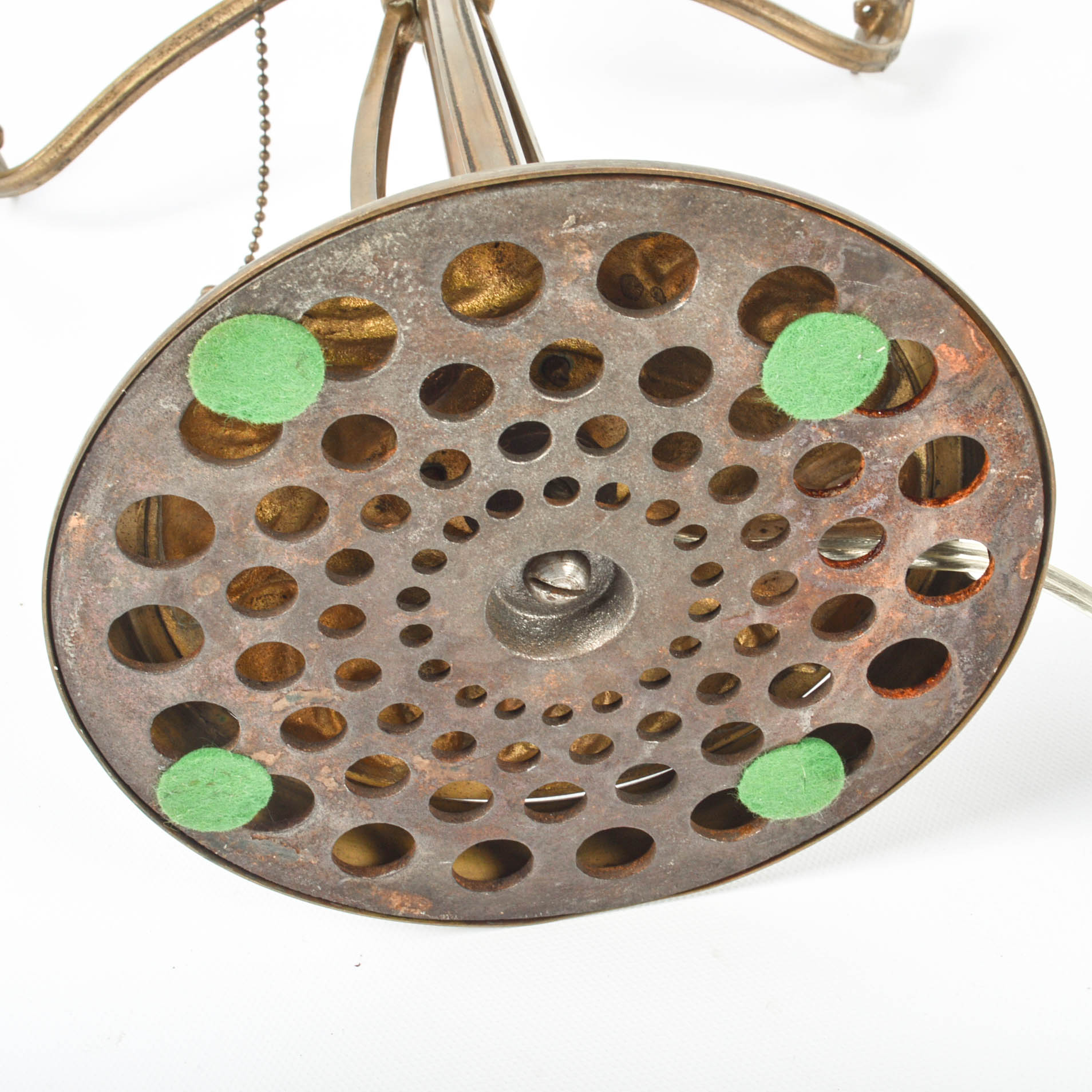 Early 20th Century Brass Accent Lamp With Hubbell Pull-Chain Socket