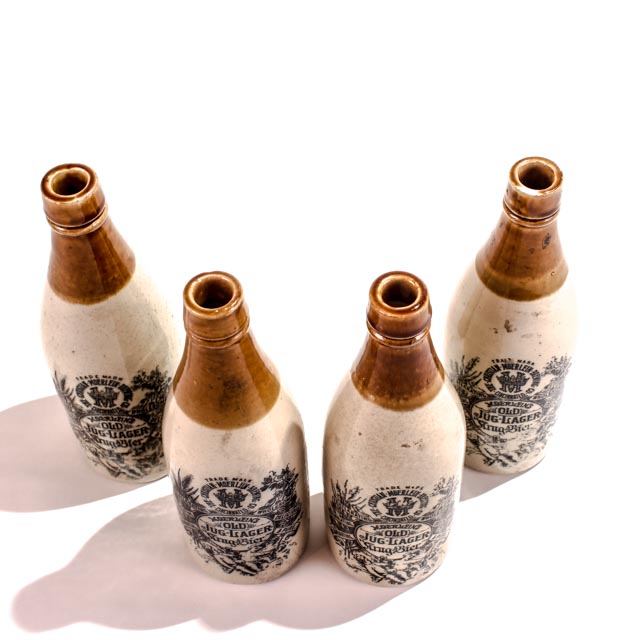 Collection of Pre Prohibition Christian Moerlein Stoneware Quart Bottles