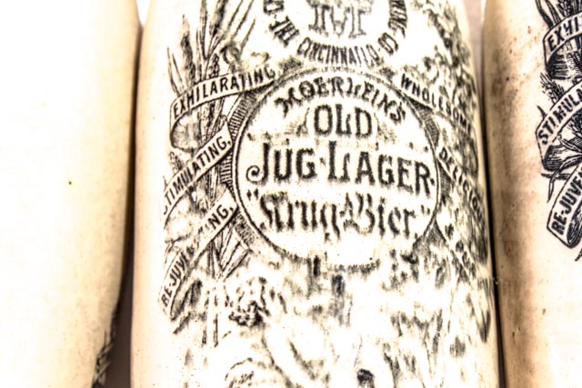 Collection of Pre Prohibition Christian Moerlein Stoneware Quart Bottles