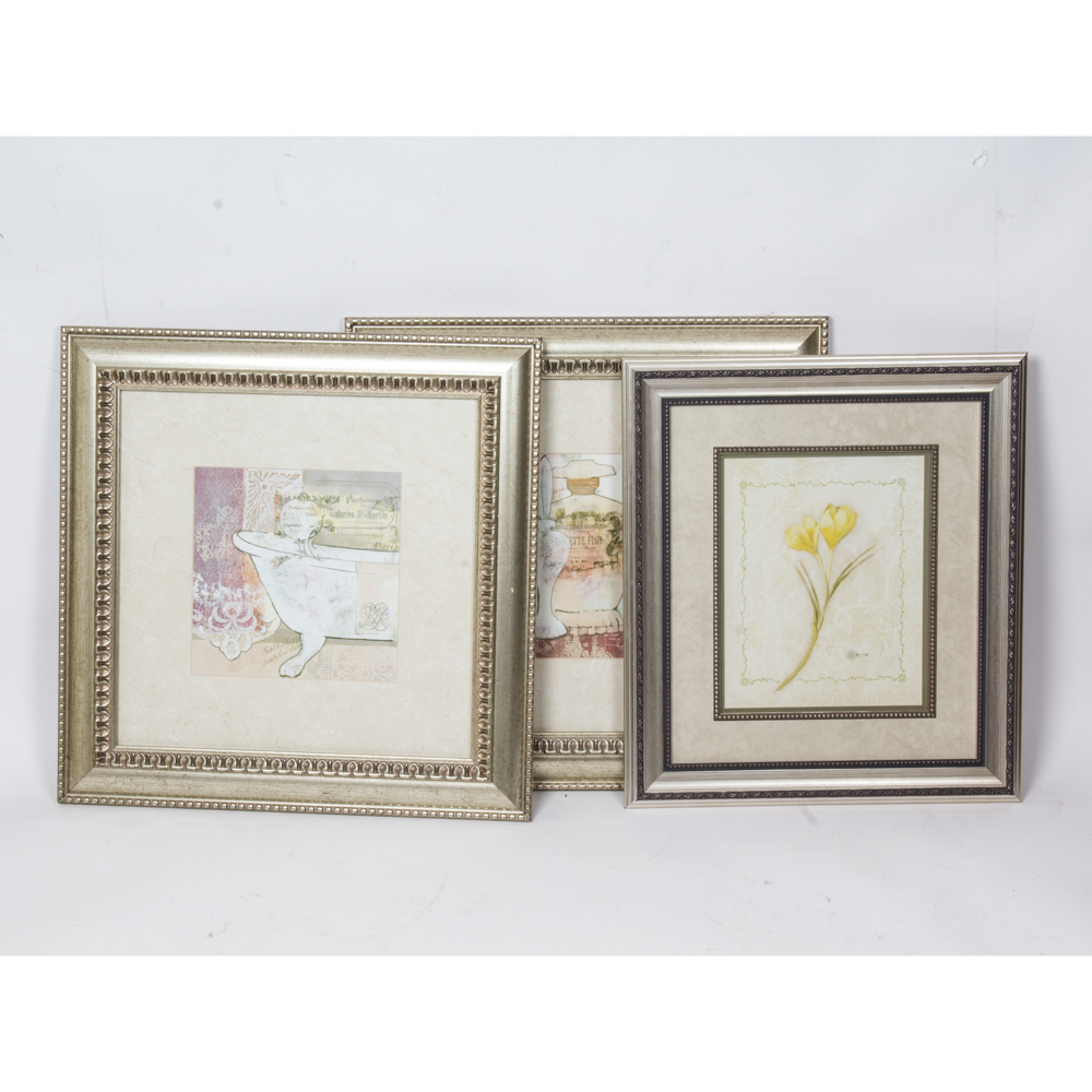 Silver Tone Framed Art Grouping Featuring Cheri Blum