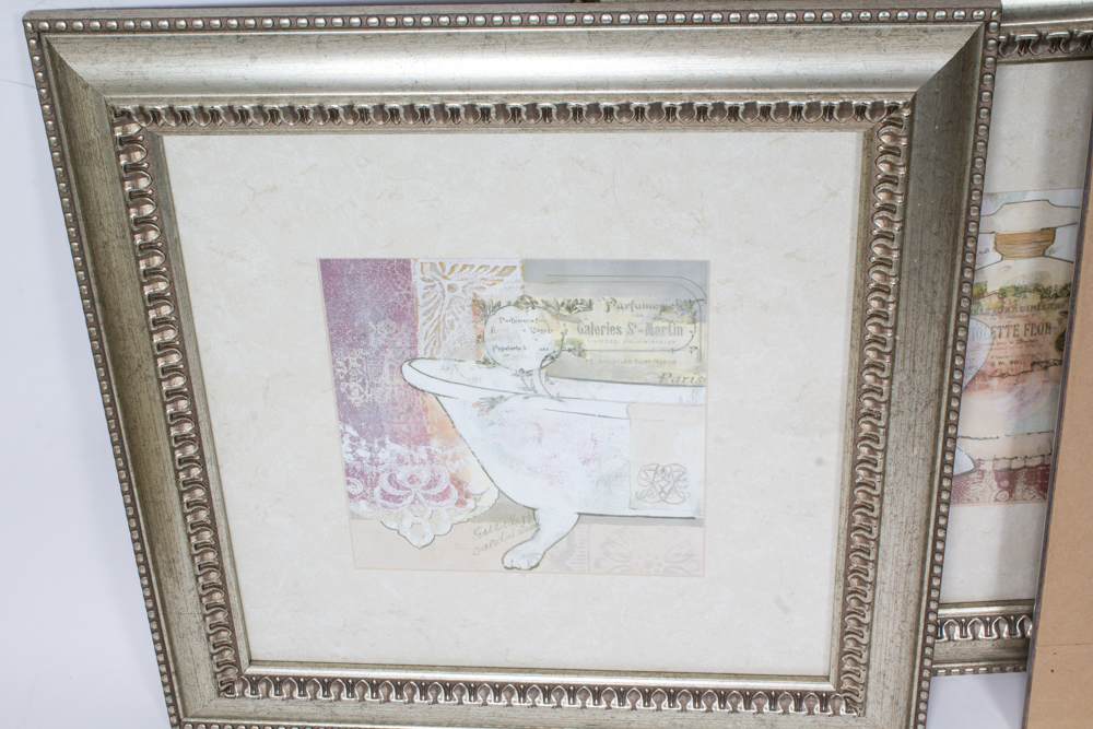 Silver Tone Framed Art Grouping Featuring Cheri Blum