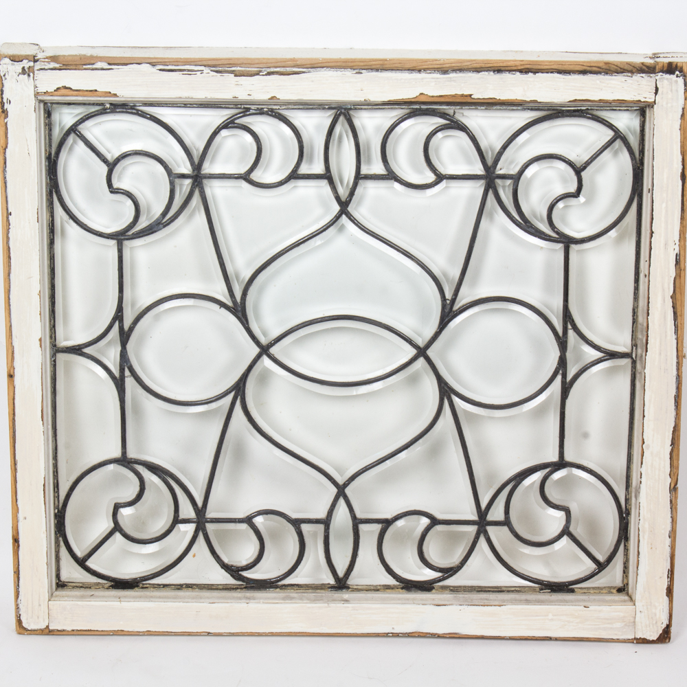 Vintage Leaded Glass Window Pannel
