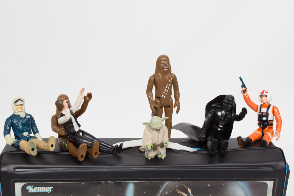 Vintage "Star Wars" Action Figures With Case