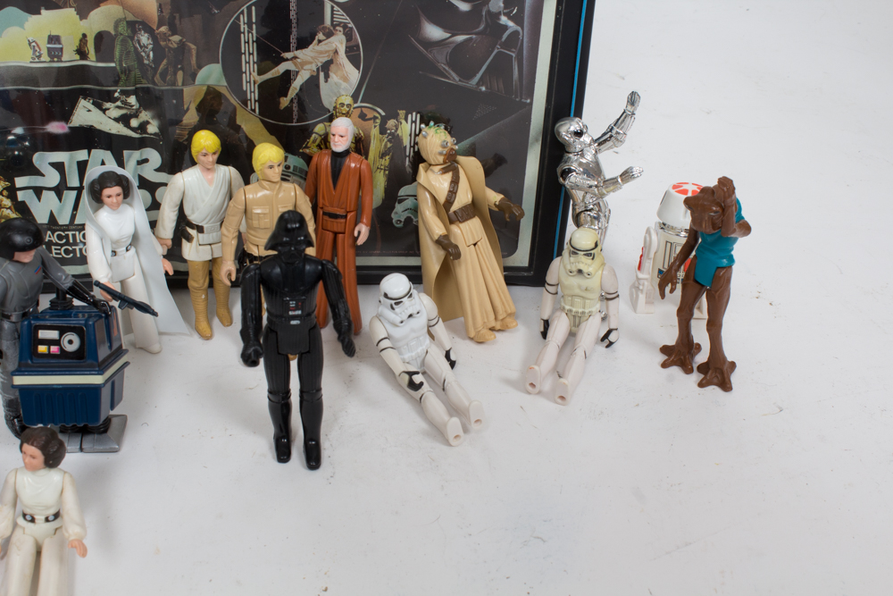 Vintage "Star Wars" Action Figures With Case