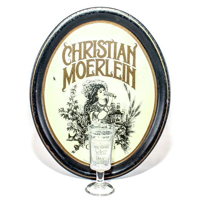 Vintage Christian Moerlein Tray and Pilsner Glass