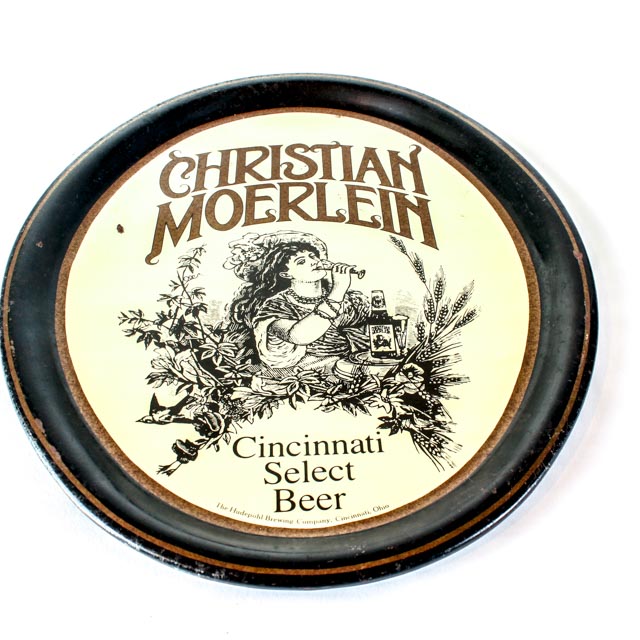 Vintage Christian Moerlein Tray and Pilsner Glass