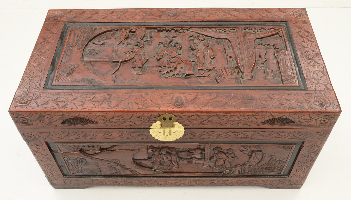 Chinese Carved Wood Chest